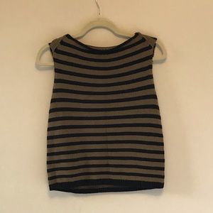 VINCE Green/Black Cotton Crop Sweater